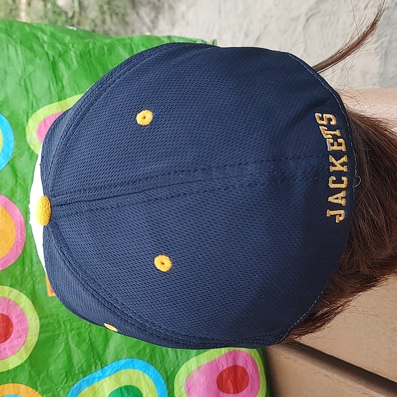 Rochester Community & Technical College Yellow Jackets Embroidered Logo Blue Cap - Picture 6 of 13